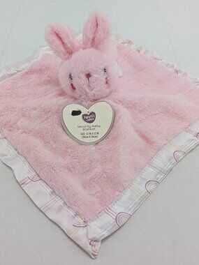 Parents Choice Security Baby Blanket Pink Bunny Rabbit Lovey 12" x 12" New Tags
